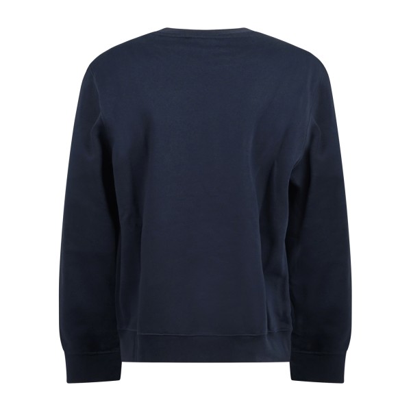 Harmont & Blaine - Felpa girocollo blu con logo ricamato in contrasto per uomo