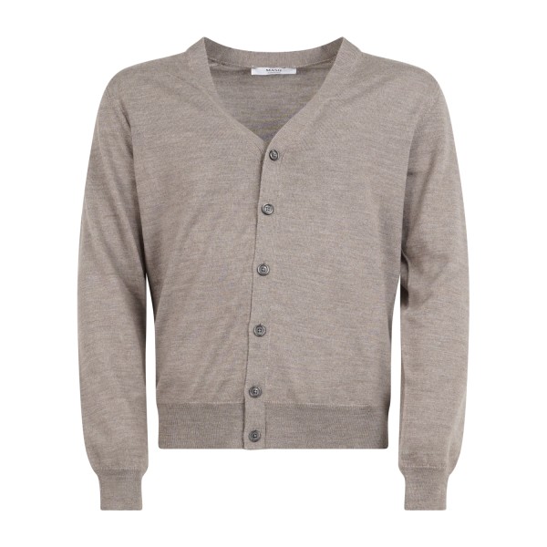 +39 Masq - Cardigan beige in lana merino extrafine per uomo | m5625-5010