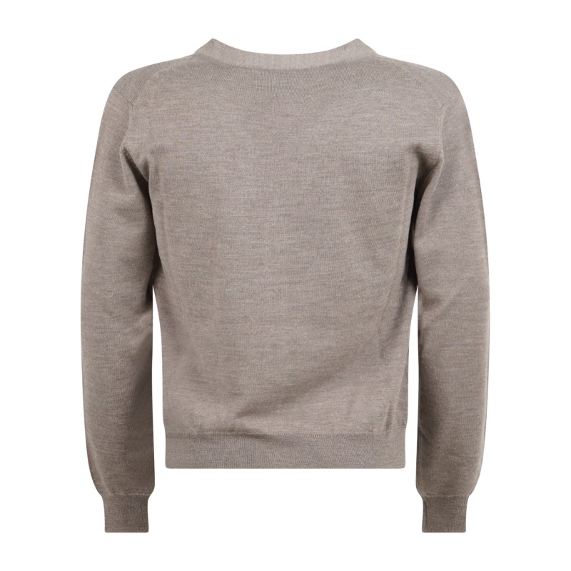 +39 Masq - Cardigan beige in lana merino extrafine per uomo | m5625-5010