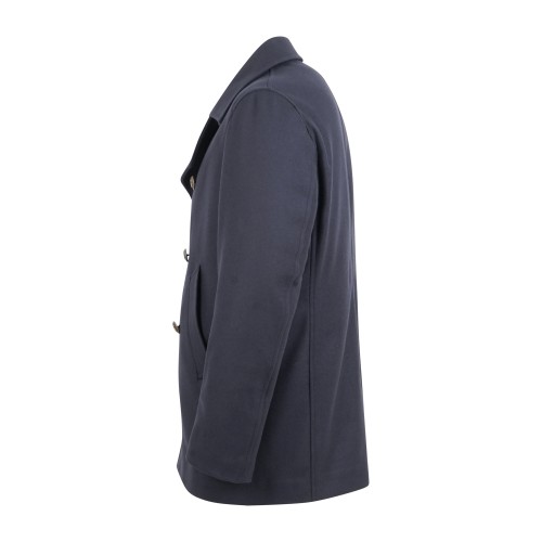 Sartoria Latorre - Cappotto corto blu doppiopetto in lana e cashmere per uomo | 2