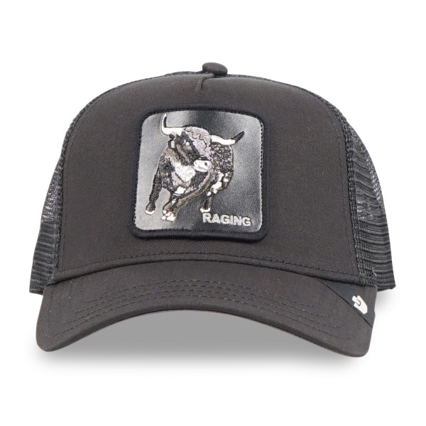 Goorin Bros. - Cappello nero con visiera e retro in retina con patch toro per