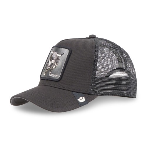Goorin Bros. - Cappello nero con visiera e retro in retina con patch toro per 2