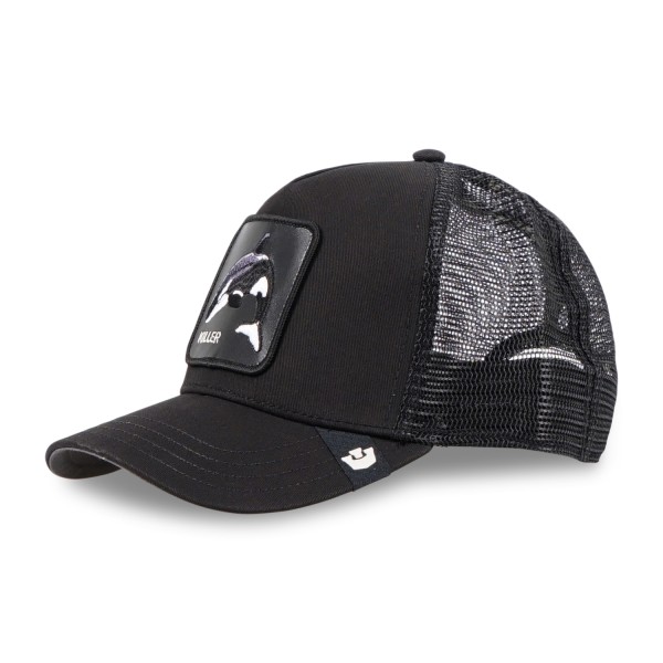 Goorin Bros. - Cappello nero con visiera e retro in retina con patch orca per