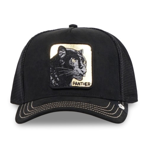 Goorin Bros. - Cappello nero con visiera e retro in retina con patch dorata