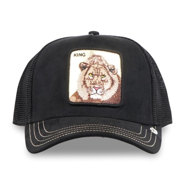 Goorin Bros. - Cappello nero con visiera e retro in retina con patch dorata