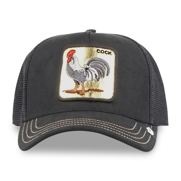 Goorin Bros. - Cappello nero con visiera e retro in retina con patch dorata