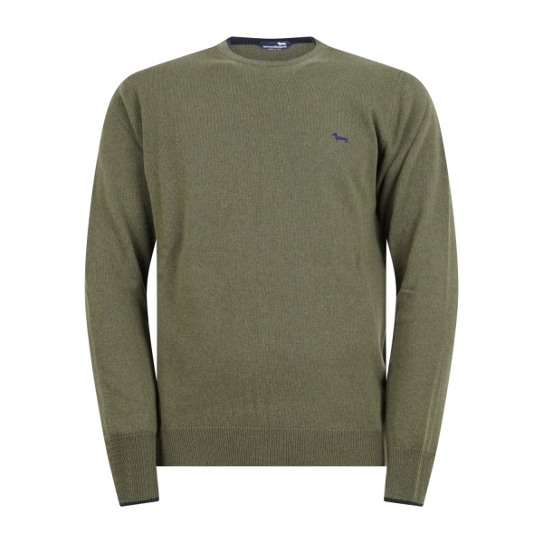 Harmont & Blaine - Maglione girocollo verde in lana e cashmere per uomo |