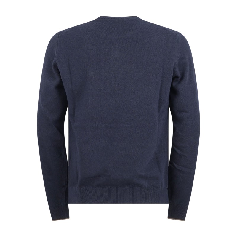 Harmont & Blaine - Maglione girocollo blu in lana e cashmere per uomo |