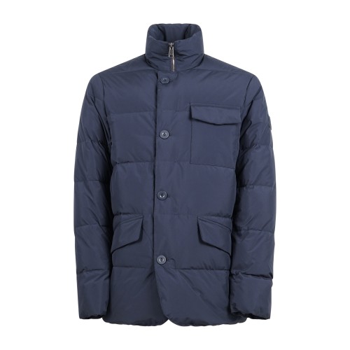 Harmont & Blaine - Giubbotto blu imbottito in vera piuma per uomo |