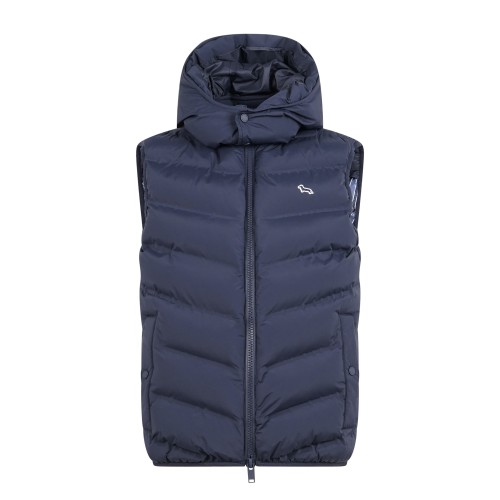 Harmont & Blaine - Gilet blu in nylon stretch con cappuccio per uomo |