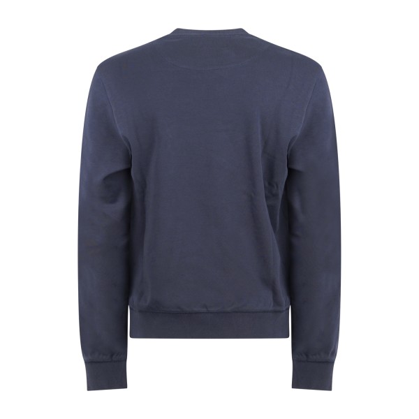 Harmont & Blaine - Felpa girocollo blu con stampa logo 3D a rilievo per uomo |