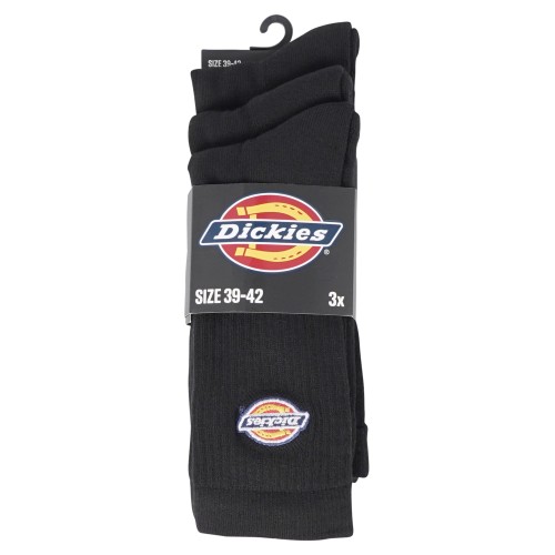 Dickies - Set di 3 paia di calze nere con logo ricamato per uomo | dk0a4x82blk1 2