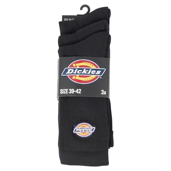 Dickies - Set di 3 paia di calze nere con logo ricamato per uomo | dk0a4x82blk1