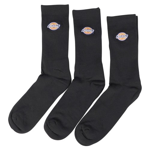 Dickies - Set di 3 paia di calze nere con logo ricamato per uomo | dk0a4x82blk1