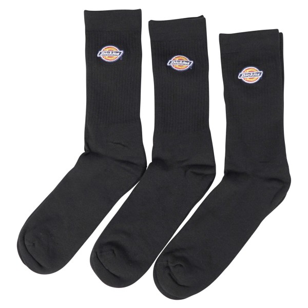 Dickies - Set di 3 paia di calze nere con logo ricamato per uomo | dk0a4x82blk1