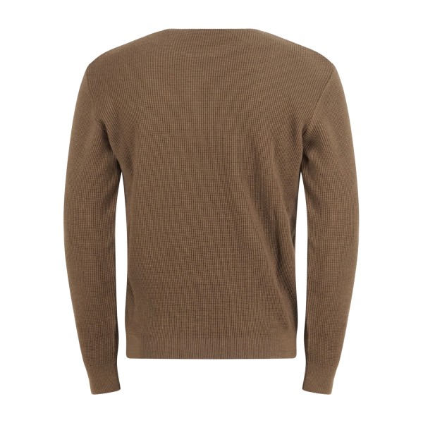 Luca Bertelli - Maglione marrone girocollo con lavorazione a nido d'ape per