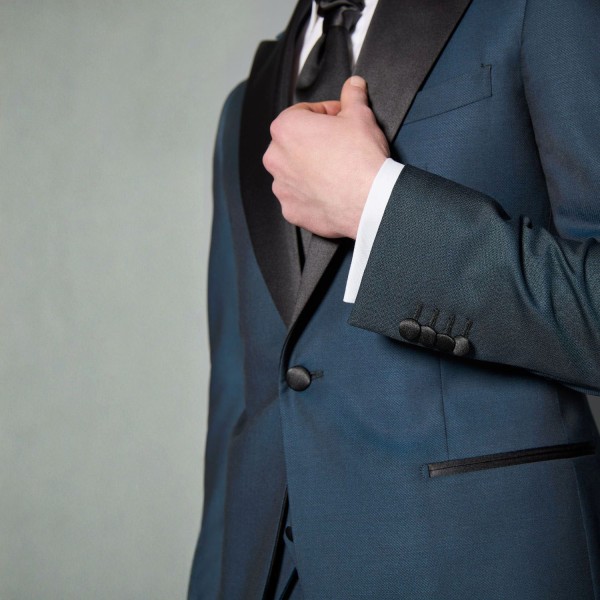 Luigi Bianchi Mantova Flirt - Abito smoking monopetto verde con rever a lancia