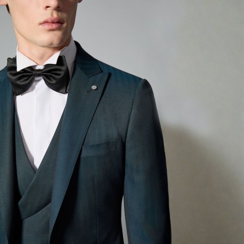 Luigi Bianchi Mantova Flirt - Abito classico monopetto verde con rever a lancia 2