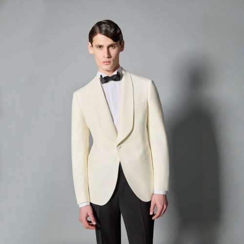 Luigi Bianchi Mantova Flirt - Abito Smoking monopetto bianco con rever