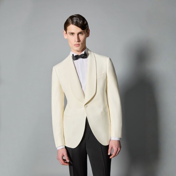 Luigi Bianchi Mantova Flirt - Abito Smoking monopetto bianco con rever
