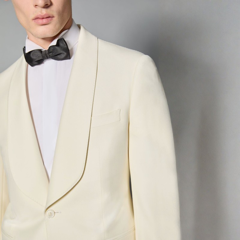 Luigi Bianchi Mantova Flirt - Abito Smoking monopetto bianco con rever