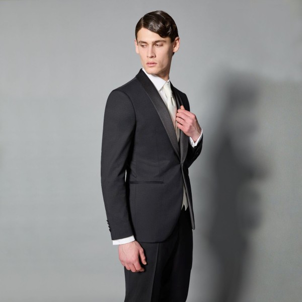 Luigi Bianchi Mantova Flirt - Abito Smoking monopetto nero con rever sciallato