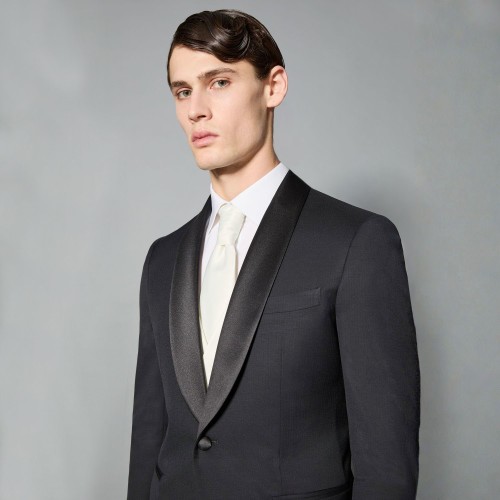 Luigi Bianchi Mantova Flirt - Abito Smoking monopetto nero con rever sciallato 2