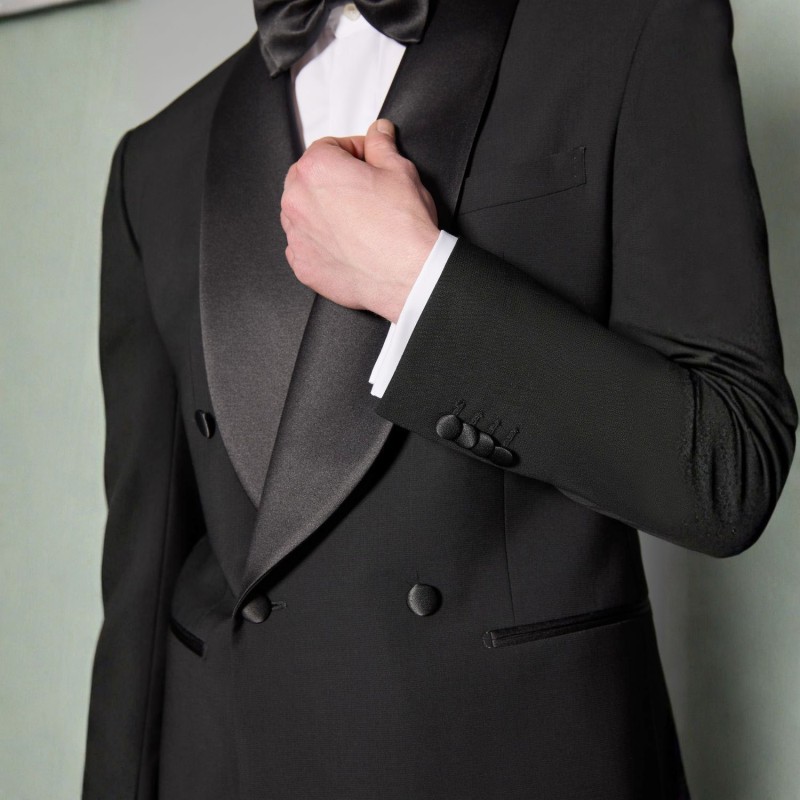 Luigi Bianchi Mantova Flirt - Abito Smoking doppiopetto nero con rever