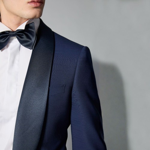 Luigi Bianchi Mantova Flirt - Abito Smoking monopetto blu con rever sciallato 2