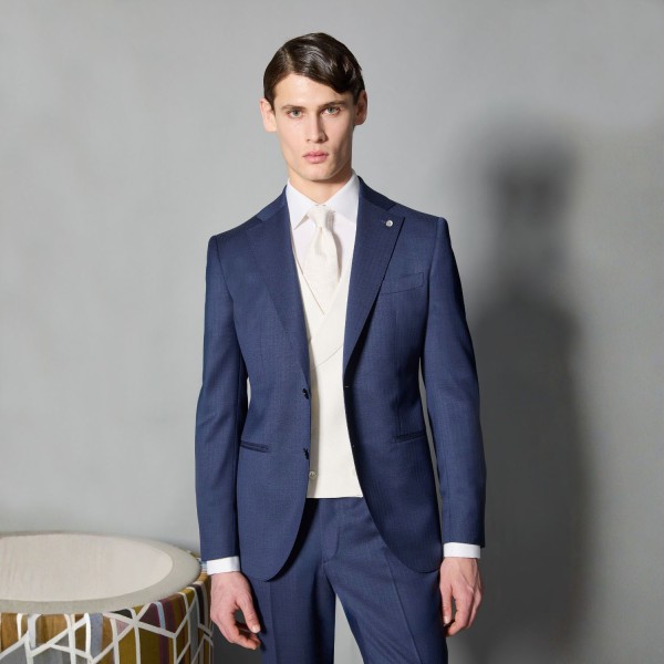 Luigi Bianchi Mantova Flirt - Abito Classico monopetto blu con rever per uomo | 