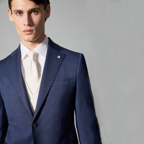 Luigi Bianchi Mantova Flirt - Abito Classico monopetto blu con rever per uomo |  2