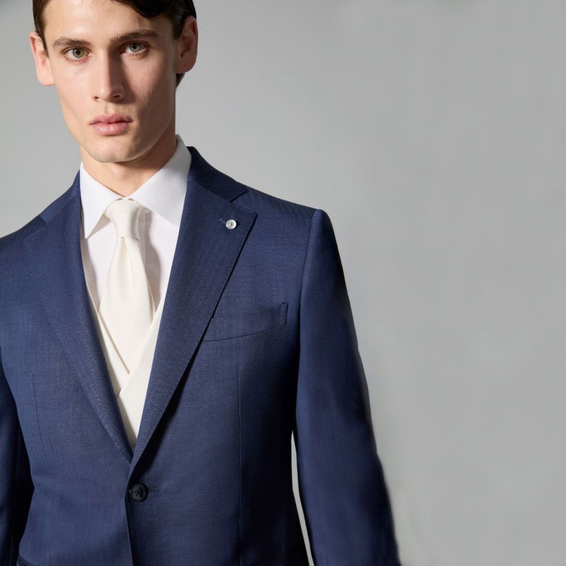 Luigi Bianchi Mantova Flirt - Abito Classico monopetto blu con rever per uomo | 