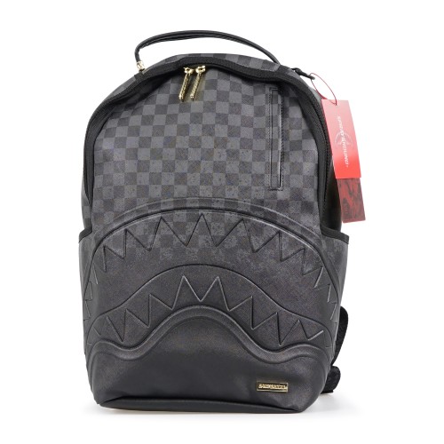 Sprayground - Zaino nero spritz fantasia all over tono su tono per uomo |