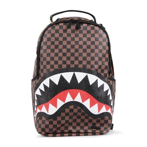 Sprayground - Zaino marrone check 2 emboss con stampa logo per uomo | b8232nsz