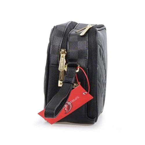 Sprayground - Borsa nera spritz toiletry fantasia check per uomo | b8280nsz 2