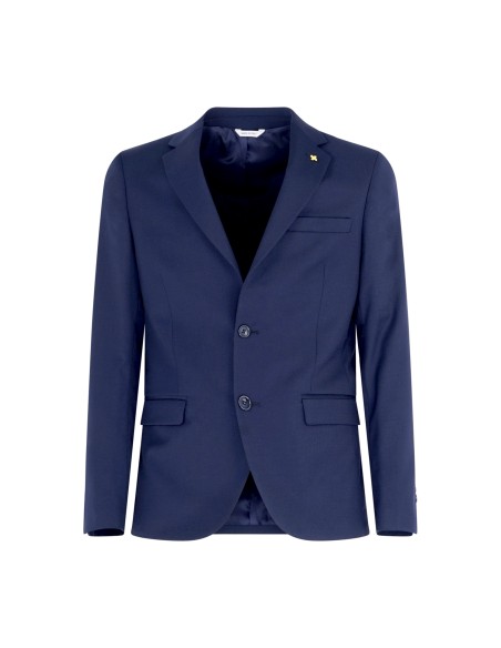 Alessandro Gilles - Abito blu monopetto Drop 4 in fresco lana per uomo | dp4c