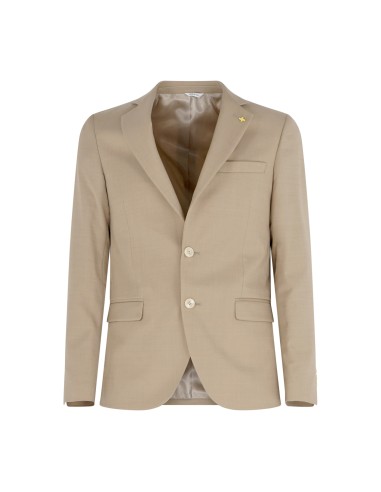 Alessandro Gilles - Abito beige monopetto Drop 4 in fresco lana per uomo | dp4c