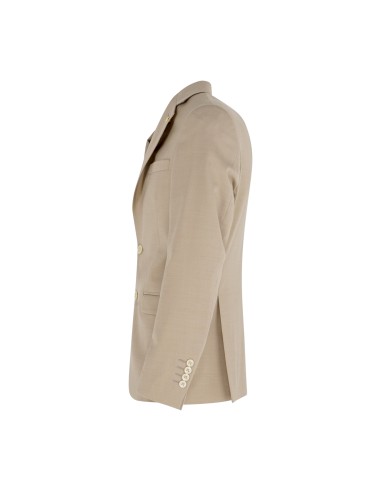 Alessandro Gilles - Abito beige monopetto Drop 4 in fresco lana per uomo | dp4c