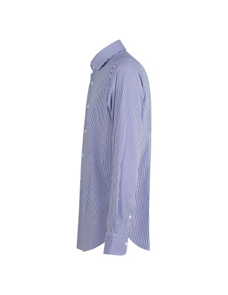 Lavorazione Sartoriale - Camicia bianca rigata in tessuto tecnico custom fit