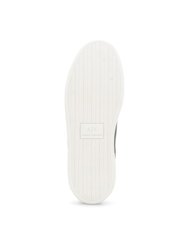 Armani Exchange - Sneakers nera in pelle con patch logo gommato sul lato per