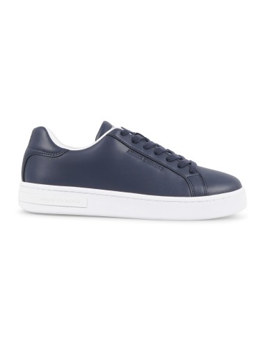Armani Exchange - Sneakers blu in pelle con logo sulla suola per uomo |