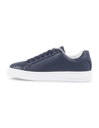 Armani Exchange - Sneakers blu in pelle con logo sulla suola per uomo |