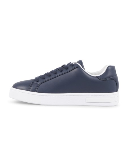 Armani Exchange - Sneakers blu in pelle con logo sulla suola per uomo |