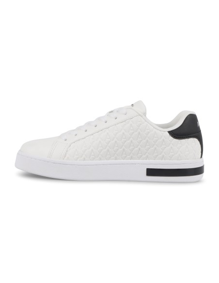 Armani Exchange - Sneakers bianco con logo in rilievo su tutta la superfice per
