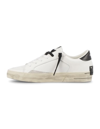 Crime London - Sneakers bianca in pelle SK8 Deluxe con dettagli in suede per