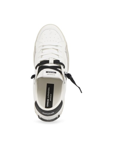 Crime London - Sneakers bianca in pelle SK8 Deluxe con dettagli in suede per
