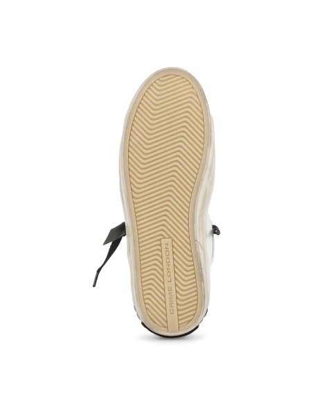 Crime London - Sneakers bianca in pelle SK8 Deluxe con dettagli in suede per