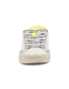 Crime London - Sneakers bianca in pelle Distressed con lacci logati e 2