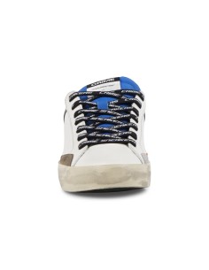 Crime London - Sneakers bianca in pelle Distressed con lacci logati per uomo | 2