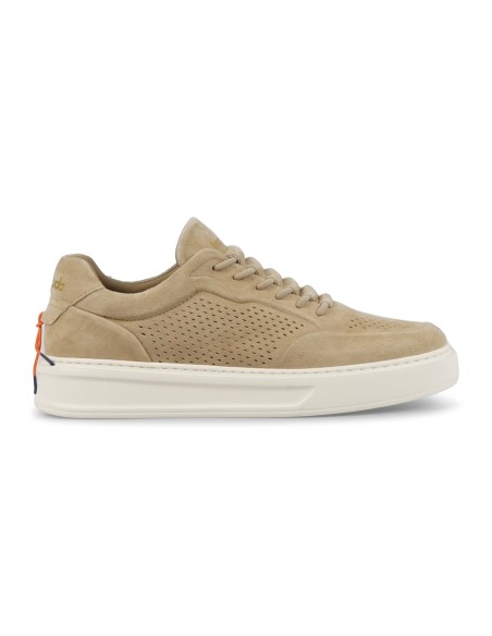 Barracuda - Sneakers beige Phoenix in morbidissimo camoscio traforato per uomo